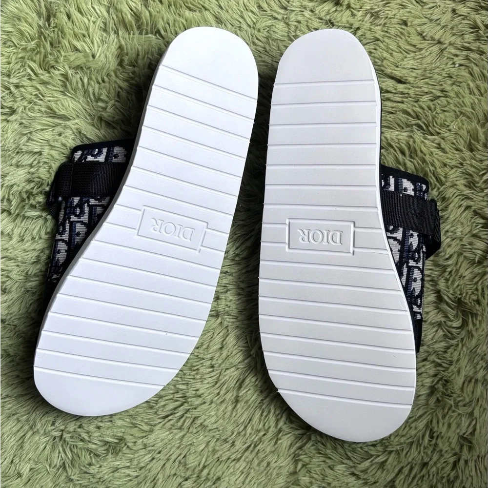Dior Monogram Black and White Men's Sandals - Picture 4 of 5